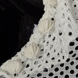 1930s White Eyelet Blouse with Ruffle Neckline