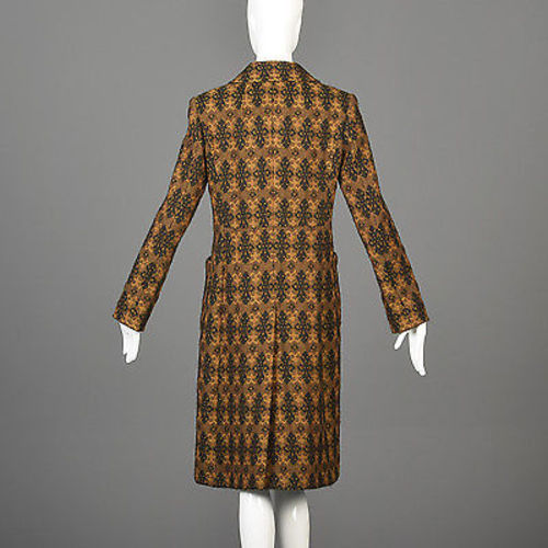 Bohemian Miu Miu Tapestry Coat with Double Breasted Closure