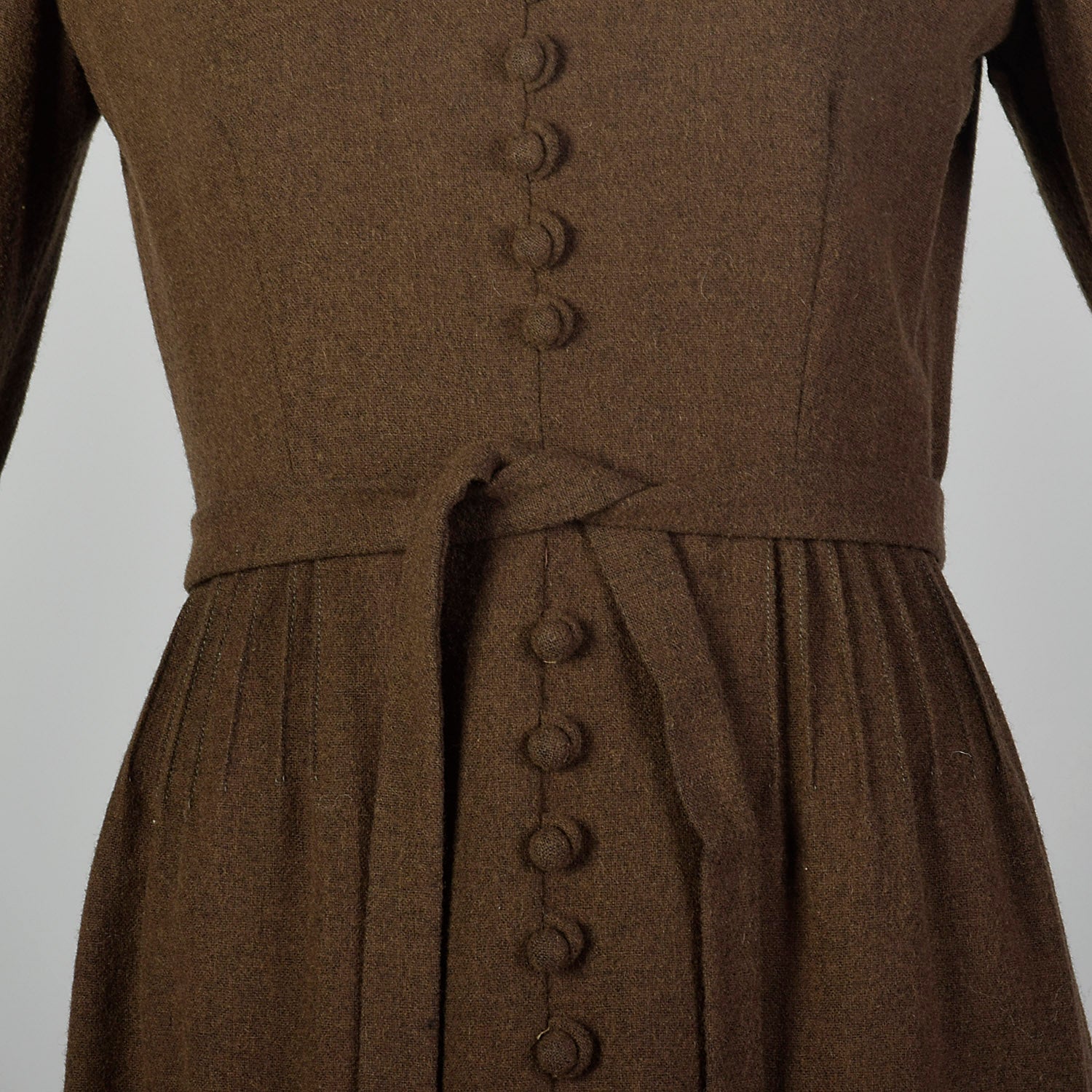 Medium 1970s Gavi Brown Wool Dress