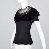 1950s Black Top with Sheer Collar