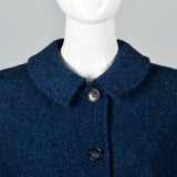 1950s Blue and Black Tweed Coat