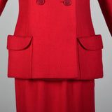 1960s Raspberry Wool Skirt Suit