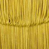 1960s Bright Yellow Cocktail Dress with Fringe Bodice