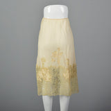 1960s Marshall Fields 28 Shop Cream Slip with Detailed Lace Trim