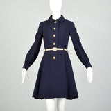 Geoffrey Beene Dress 1960s Mod Pleated Mini Long Sleeve