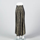1980s Holly Harp Metallic Black & Gold Skirt