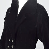 1970s Black Velvet Bolero with Rhinestone Buttons