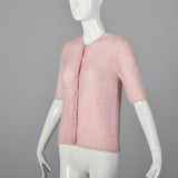1960s Semi Sheer Pink Cardigan
