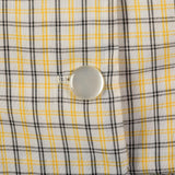 XL 1950s Yellow Cotton Day Dress Black Plaid Short Sleeves Casual Volup