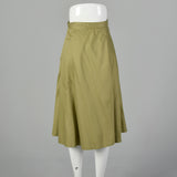 Ellen Tracy 1970s Green Wrap Skirt
