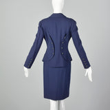 Small Karl Lagerfeld 1990s Blue Skirt Suit