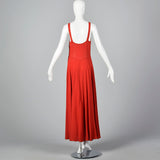 1940s Red Crepe Evening Dress & Matching Jacket with Sequin Trim