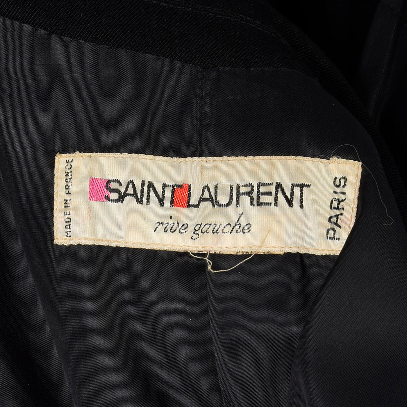 1970s Yves Saint Laurent Rive Gauche Black Twill Blazer