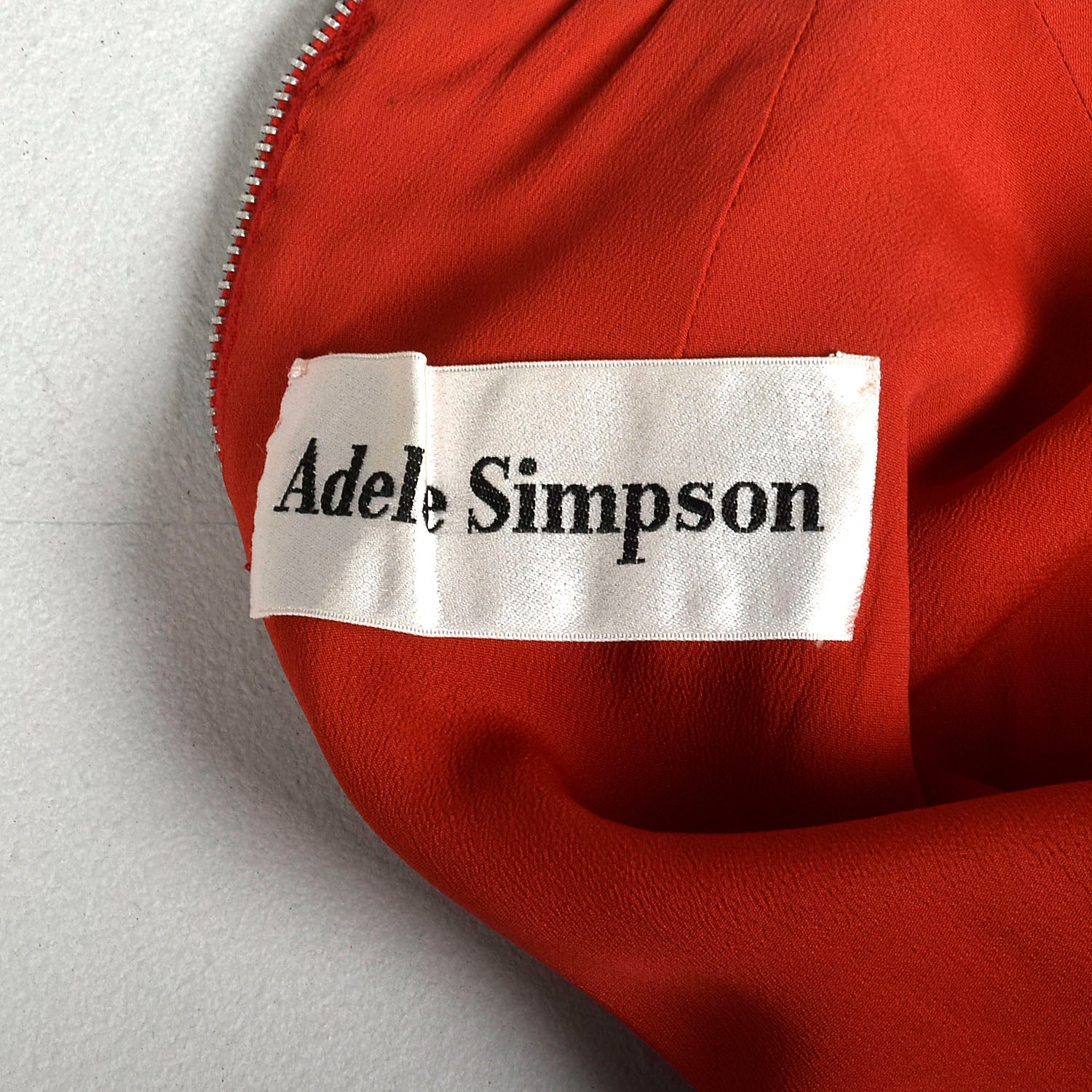 Adele Simpson Evening Gown Formal Dress Metallic Red Lurex Long Sleeve