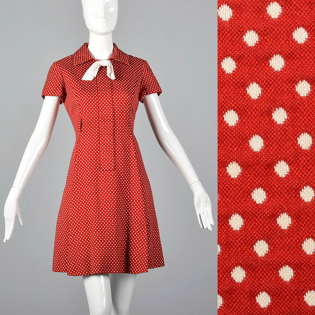 1960s Red Polka Dot Dress