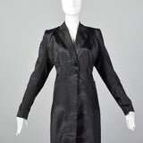2000s Black Coat with Petal Hem