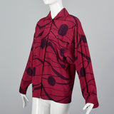 1980s Gianni Versace Purple Silk Blouse