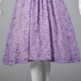 1950s Purple Floral Dress