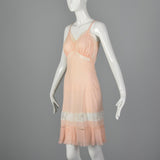 1950s Peach Slip with Pleated Hem