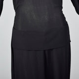 1940s Black Femme Fatale Dress with Gold Sequins