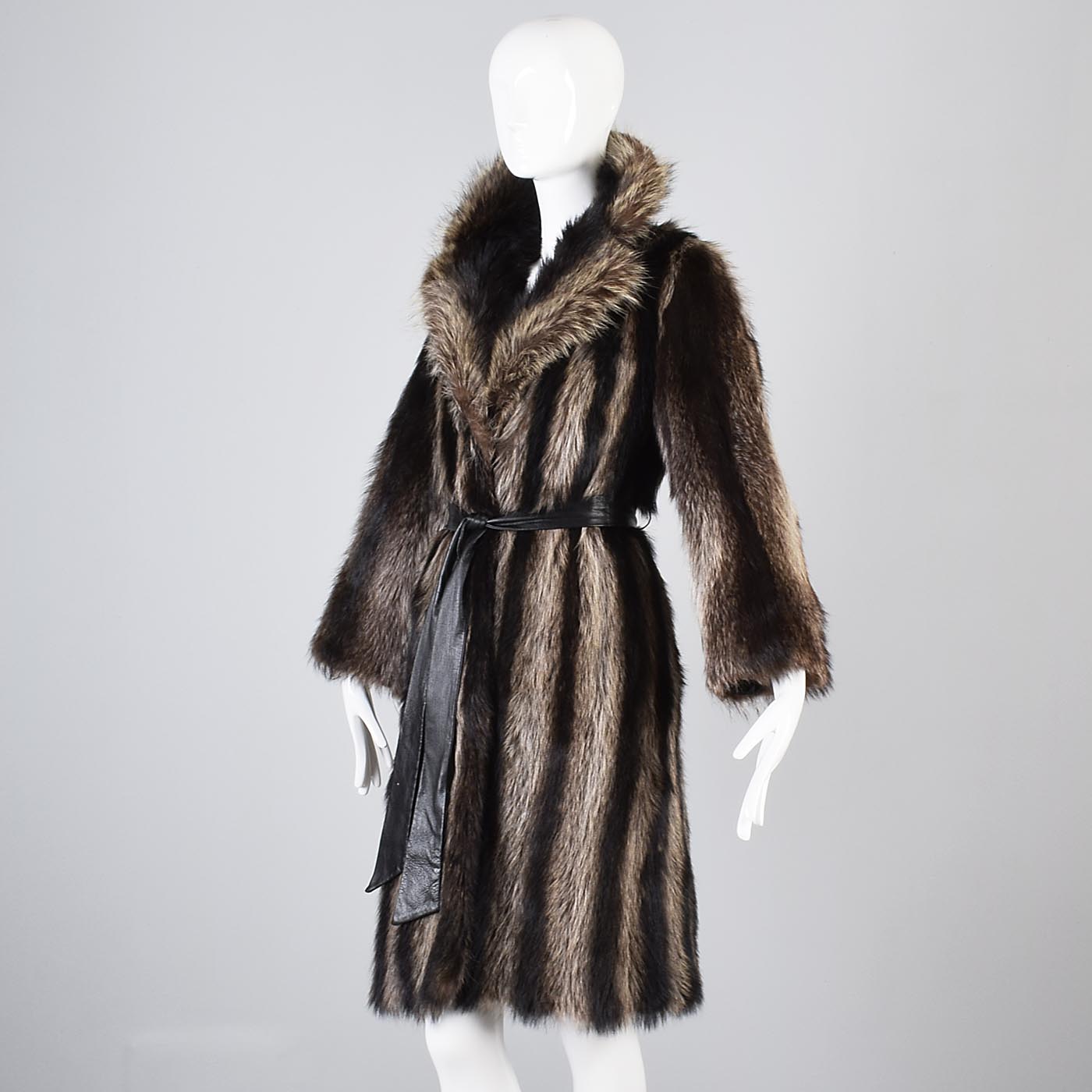 1970s Raccoon Fur Wrap Coat