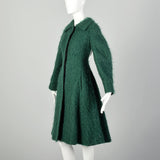 XS F/W 2007 Alberta Ferretti Green Mohair Princess Coat