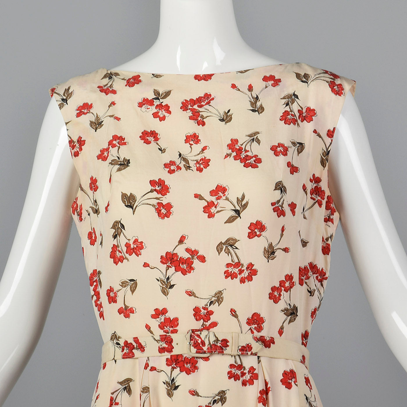 1960s Floral Print Pencil Dress with Matching Jacket