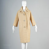 1960s Cream Boucle Tweed Car Coat