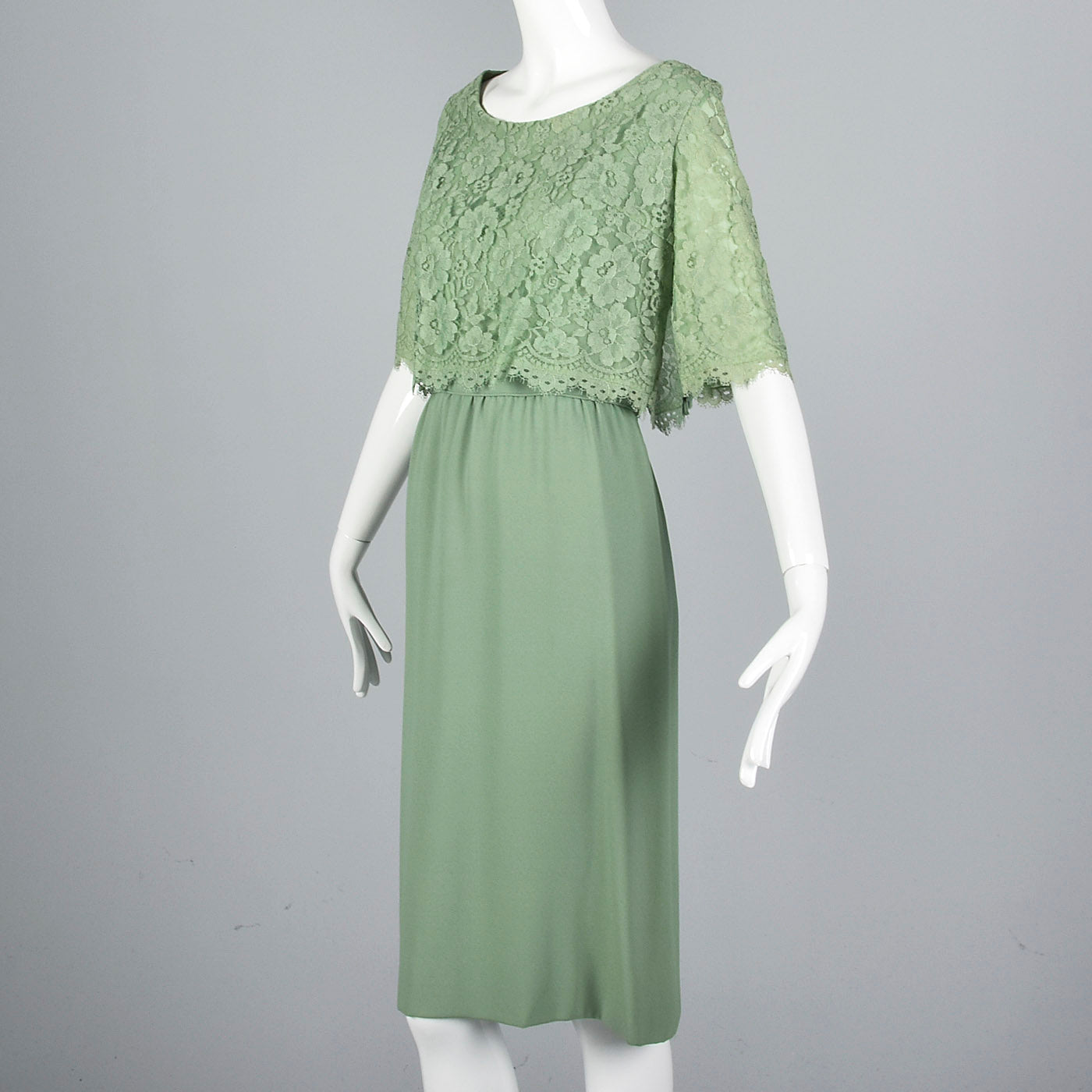 1960s Emma Domb Green Cocktail Dress