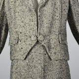 1960s Black and White Tweed Skirt Suit