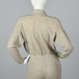 1980s St John Knit Cozy Gray Cashmere Jumpsuit
