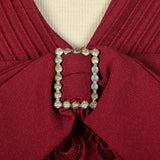 1950s Burgundy Dress with Lace Overlay