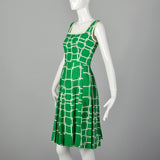 Small Malcolm Star 1960s Green and White Dress