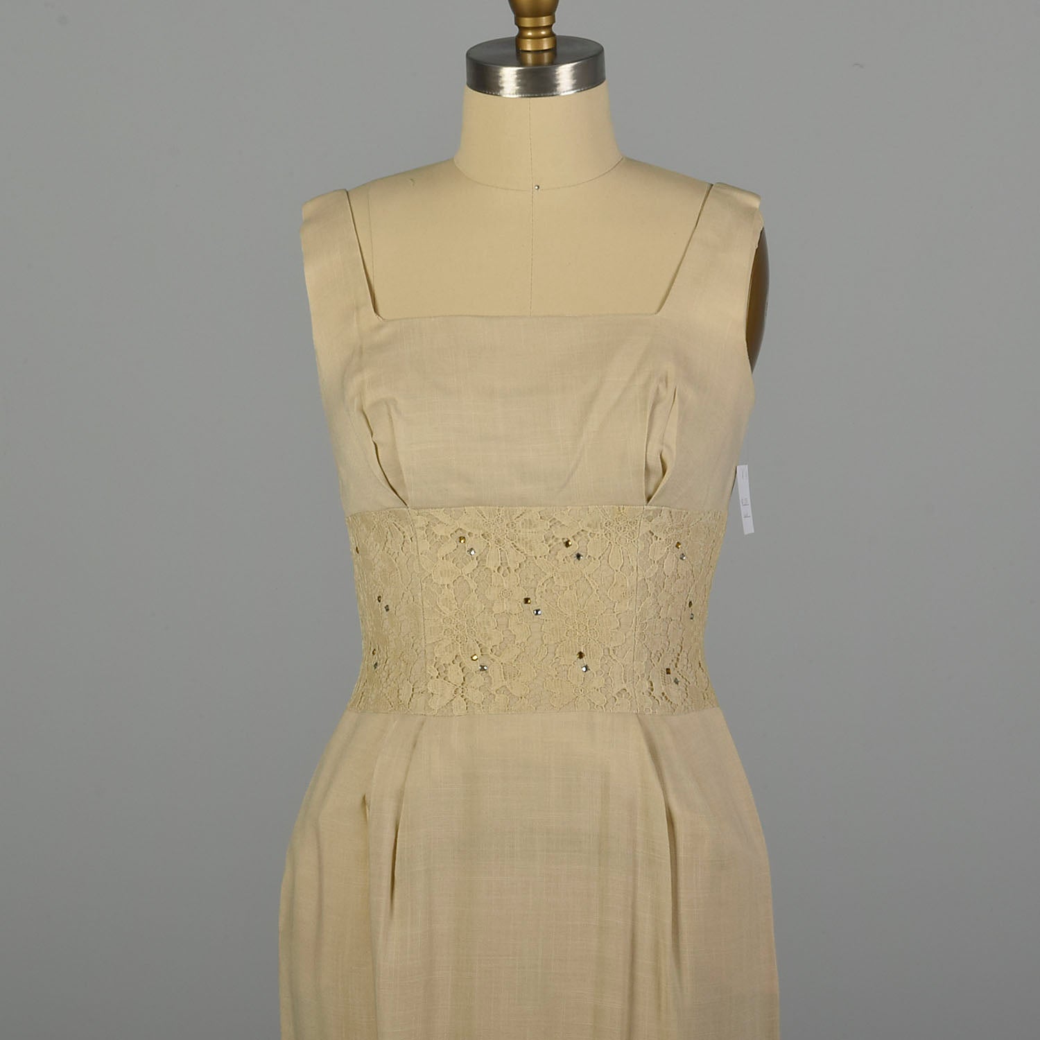 Small 1950s Linen-Look Dress and Jacket Set Wiggle Dress