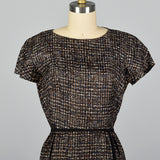 1950s Silk Dress Set with Black Trim