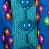 1976 Yves Saint Laurent Rive Gauche Russian Collection Blue Wool Dress