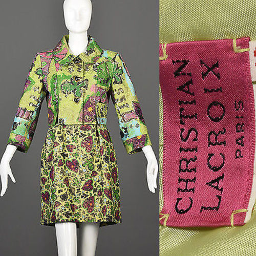 Cristian Lacroix Deck of Hearts Designer Skirt Suit