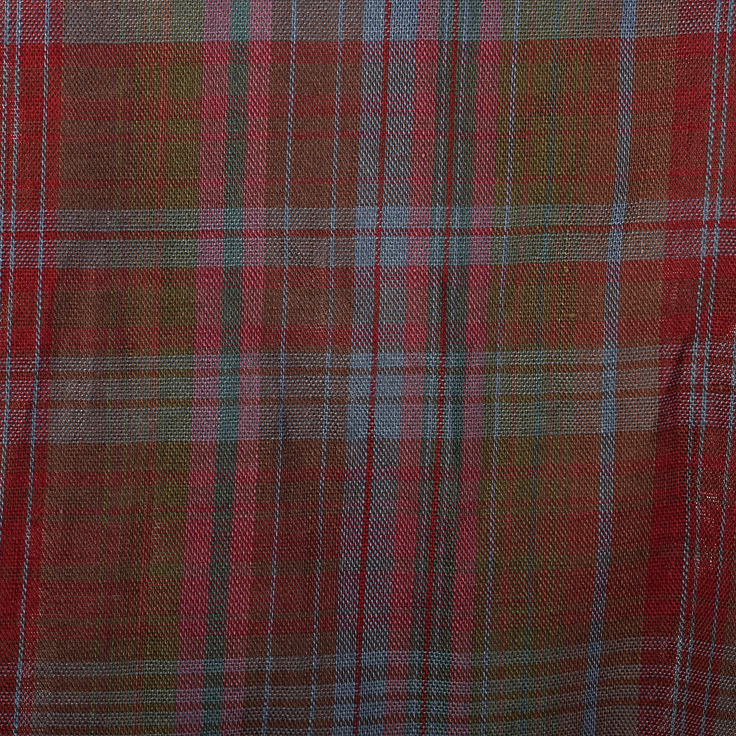XL 1950s Burgundy Plaid Shirtwaist Day Dress Cotton Short Sleeve