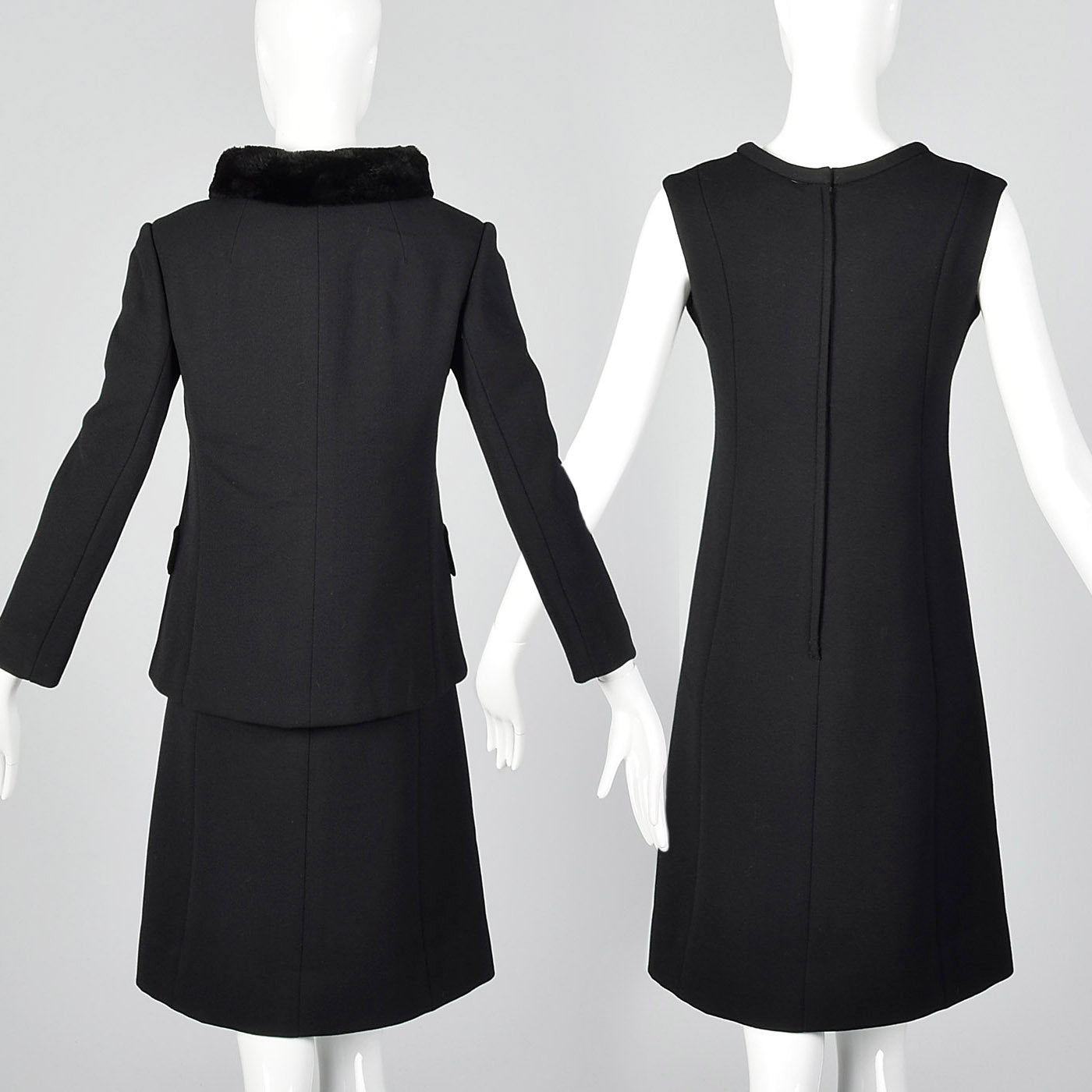 1960s Black Dress and Jacket Set