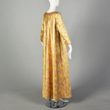 1960s Lucie Ann Flowy Metallic Gold Kaftan