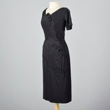 1950s Anna Miller by Bill Blass Black Pencil Dress