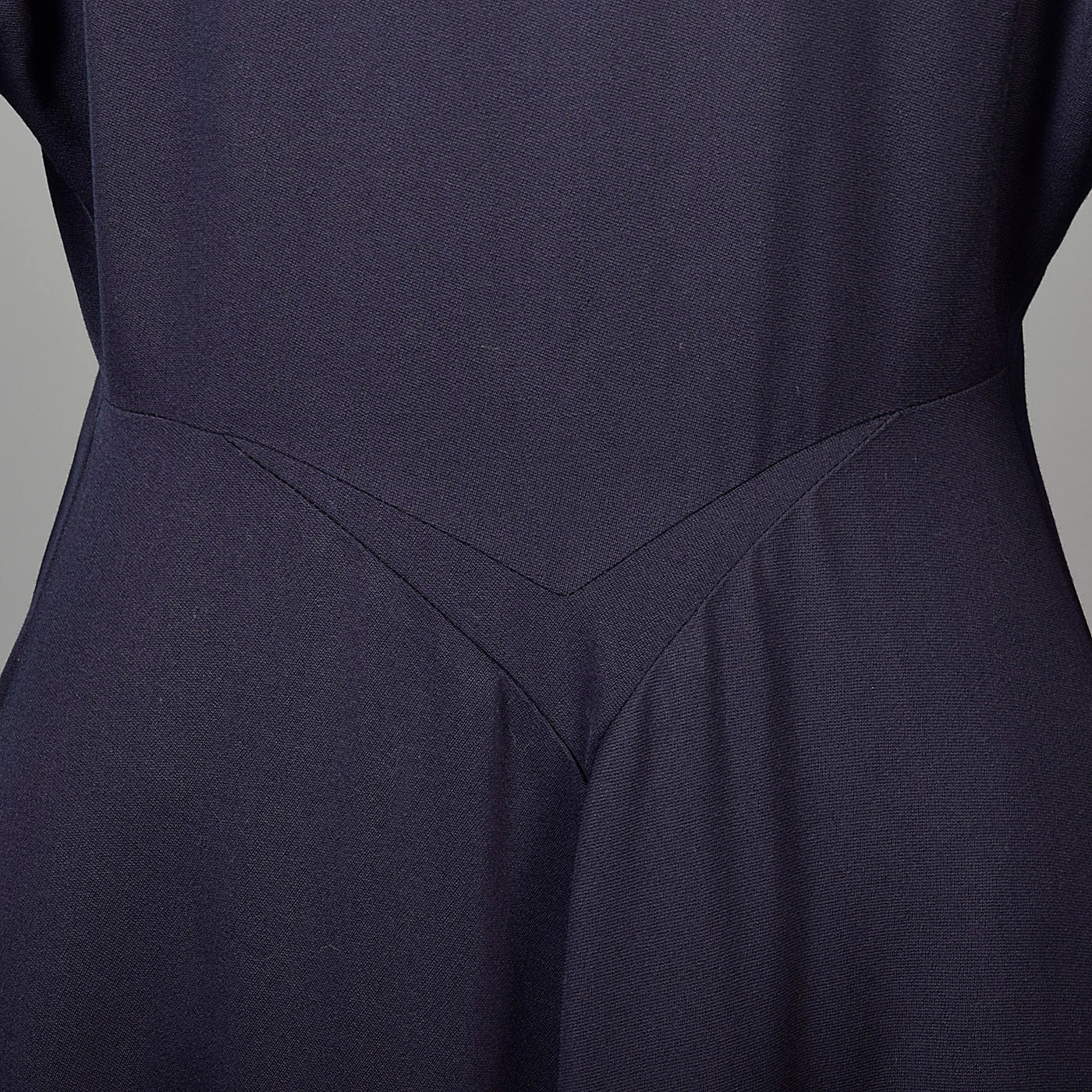 1950s Blue Gabardine Hourglass Princess Coat with Full Sleeves