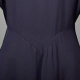 1950s Blue Gabardine Hourglass Princess Coat with Full Sleeves