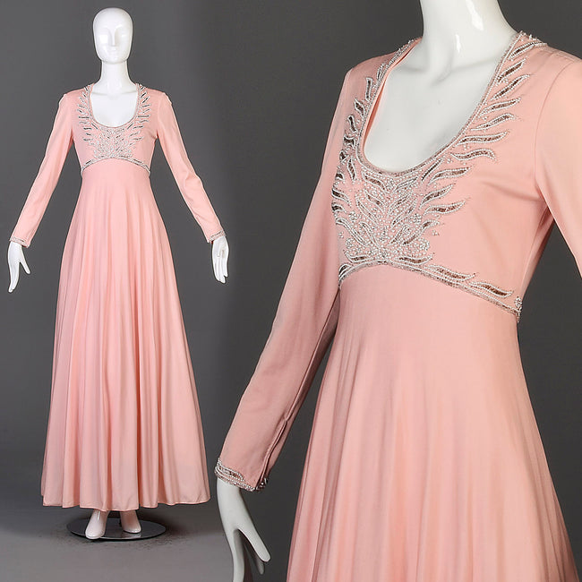 1960s Victoria Royal LTD Pink Formal Gown