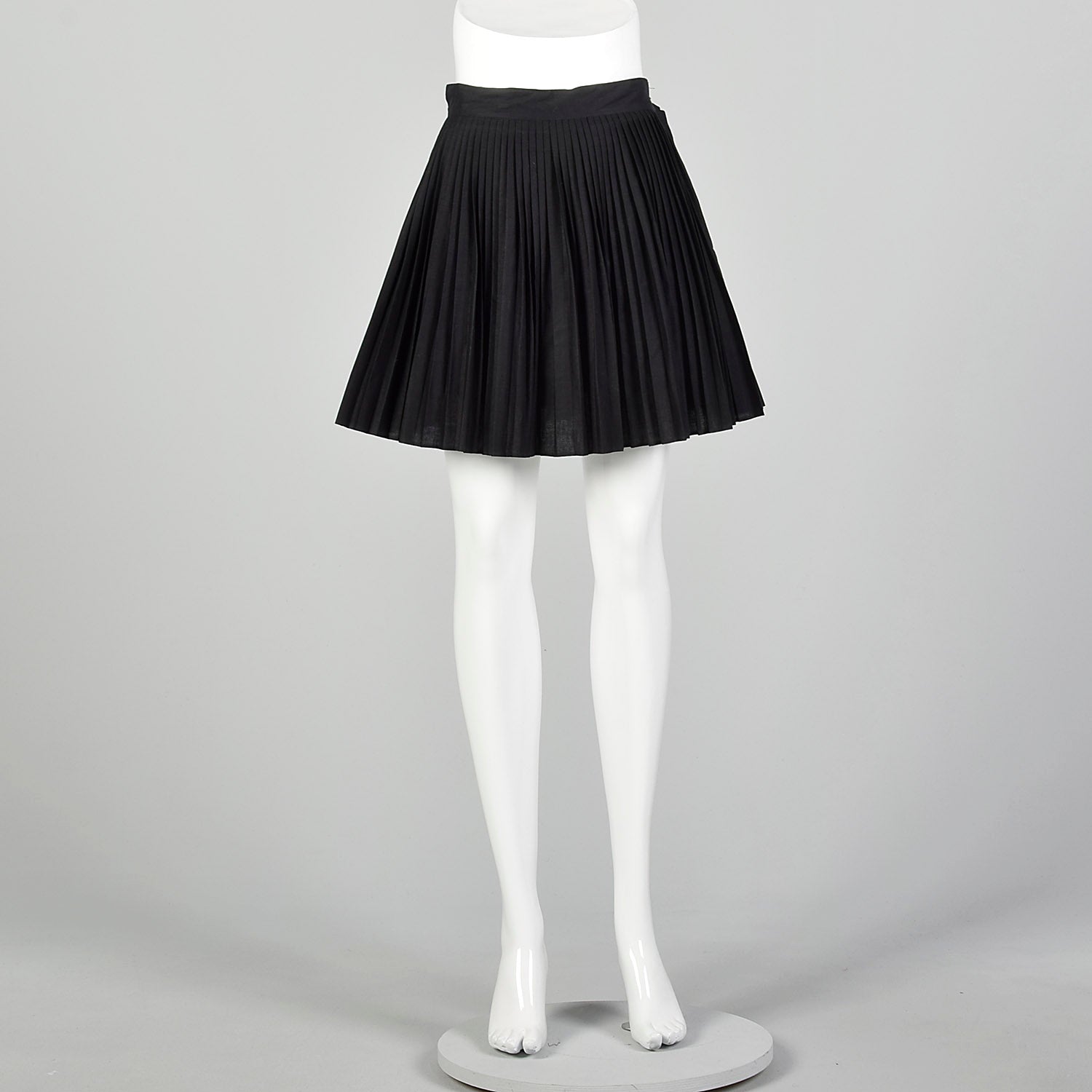 Small 1960s Black Pleated Micro Mini Skirt