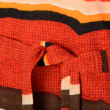 1970s Goldworm Red Abstract Print Dress