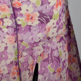1930s Purple Day Dress in a Sheer Floral Print