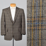 1970s Mens Gray and Yellow Plaid Jacket