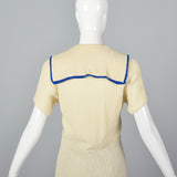 1940s Nautical-Style Two Piece Knit Outfit