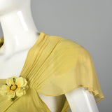 1940s Chartreuse Evening Gown
